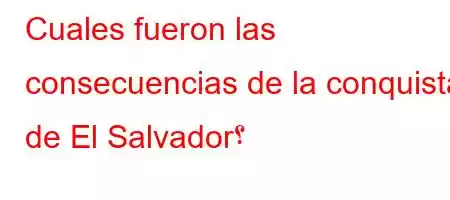 Cuales fueron las consecuencias de la conquista de El Salvador؟