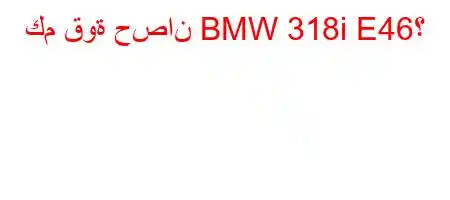 كم قوة حصان BMW 318i E46؟