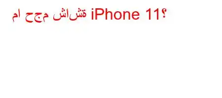 ما حجم شاشة iPhone 11؟