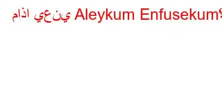 ماذا يعني Aleykum Enfusekum؟